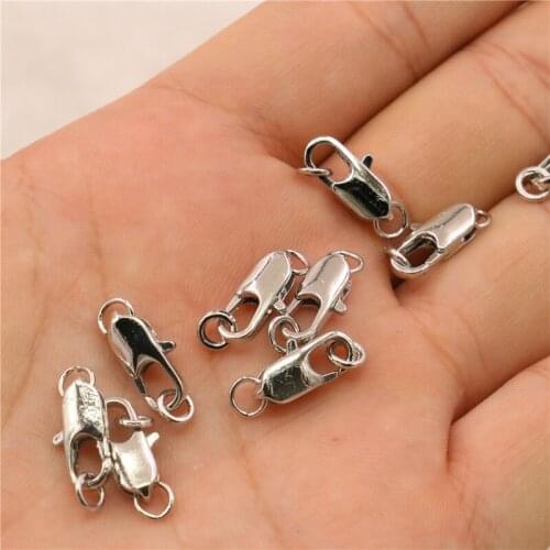 New Plated Silver Simple Hook Clasp 10pcs Wholesale Free Shipping Diy Beads Accessory Necklace Bracelet Jewelry Making M475