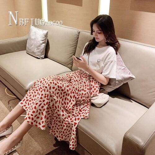 2020 Summer New Fashion Women Sets T Shirt And French Style Skirts Female Sets