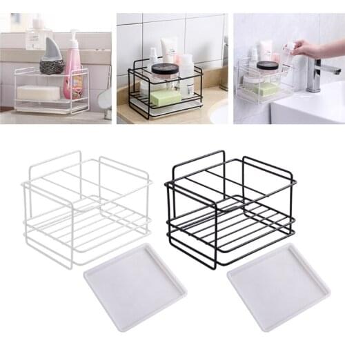 NEW Sponge Holder Soap Drain Storage Rack Kitchen Sink Organizer Rag Dishcloth Brush Iron Shelf Bathroom Accessories
