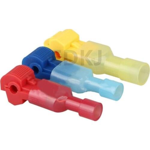 20pcs Crimp Terminal Scotch T Type Wire Connectors Lock Quick Splice Wiring Clip Electrical Wire Connectors 22-10AWG 0.5mm-6mm