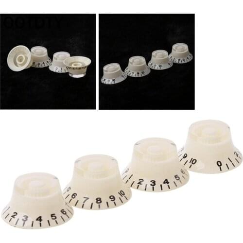 OOTDTY 1pc Knob Button Bell Shape Guitar Tone Volume Control For LP Guitar Parts White Black