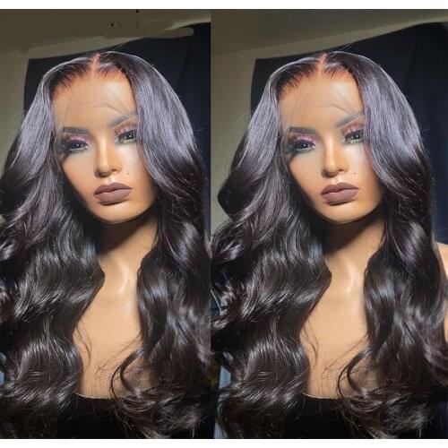 Glueless Water Wave Natural Color Lace Front Synthetic Wigs For Women Middle Ratio Cosplay Wig Daily Wig Heat Temperature Fiber