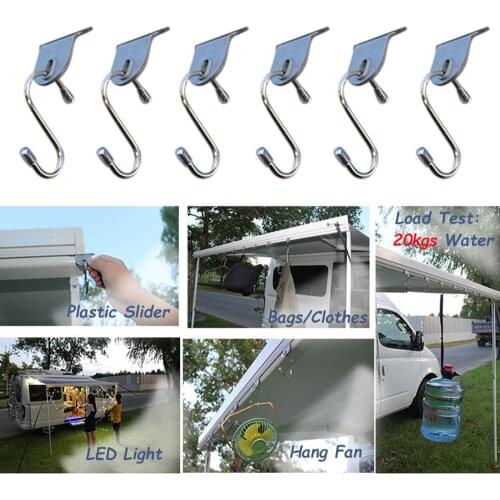 Outdoor Awning Hook Plastic Sliders Compact Lightweight Easy Sliding Grey RV S Hanger Hook Clasp Holder For Outdoor Tools