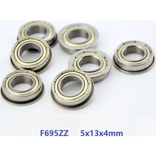 50pcs/100pcs/500pcs F695ZZ F695-ZZ F695 2Z Z 5x13x4 mm Miniature flange Ball Bearing deep groove double shielded 5*13*4