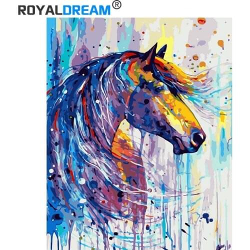 ROYALDREAM Color Horse Diy Digital Painting By Digital Modern Wall Art Pictures For The Home Wall Art Works