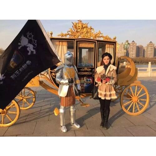 Silver wearable armor vintage medieval knight armors Custome hallowen party show costume