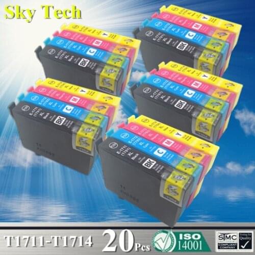 20X Compatible Cartridges For T1711 - T1714 , For Epson XP-33 XP-103 XP-203 XP-207 XP-303 XP-306 XP-403 XP-406 XP-313 XP-413