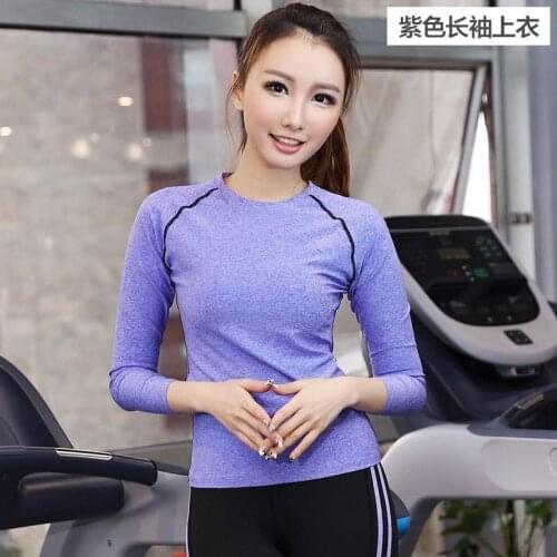 Yoga Crop Top Clothes Womens Spring Summer Long Sleeve T-shirt High Elastic Sports Running Mujer Camisetas