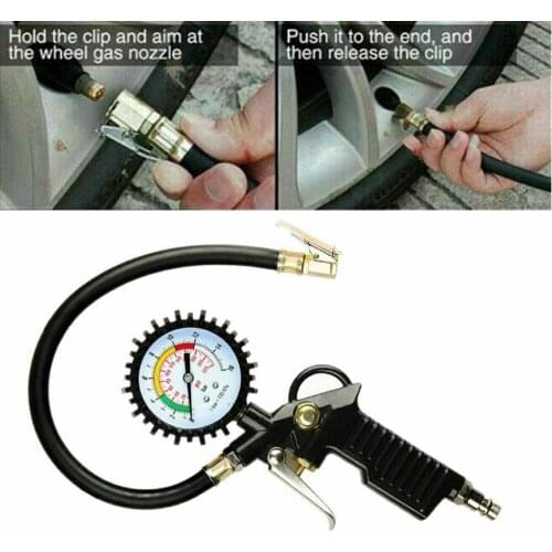 Universal TAyre Pressure Gauge Inflator Air Line Pump Car Truck Meter Tester BAR 220 PSI For Car Auto