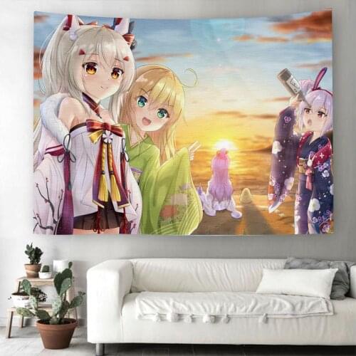 Japan Anime Tapestry Azur Lane Hanging Carpet 3D Print Cartoon Wall Tapestry For Living Room Wall Carpets For Bedroom Tapestry
