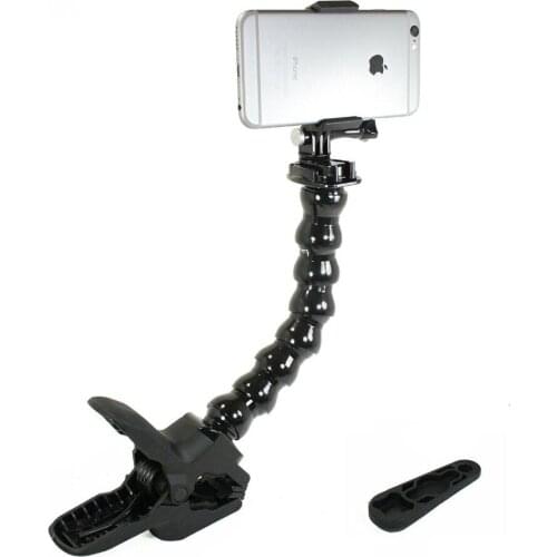 Jaws Clamp w/Gooseneck & Smartphone Mount for Live Streaming, or Video Recording
