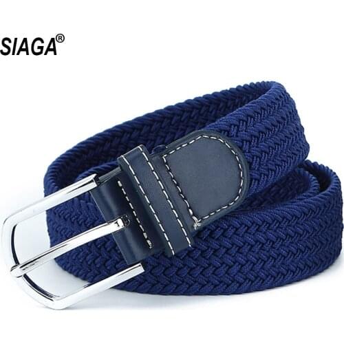 Ladys All-match Elastic Knitted Pants Belts Alloy Pins Manufacturers Accessories 3.2cm Width Unisex Casual Belt FCO026