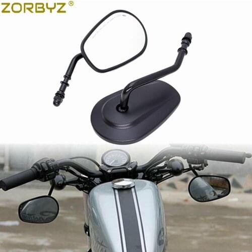 ZORBYZ Black Motorcycle Rearview Side Mirrors For Harley Dyna Electra Glide Fatboy Iron 883