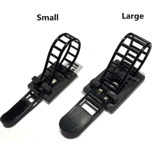 10 PCS Adhesive Cable Management Clips, Adjustable Nylon Cable Strap Ties Wire Clips Clamps Organizer with Strong Adhesive Tape