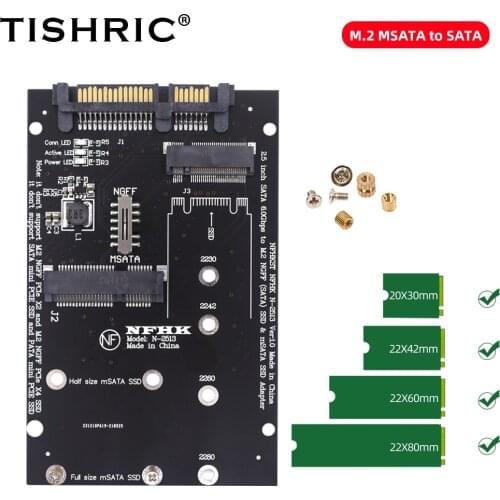 M.2 NGFF MSATA To SATA Adapter M.2 B Key Mini PCI-E mSATA SSD To 2.5 inch SATA3.0 Adapter Card For SSD/2230/2242/2260/22x80 M2