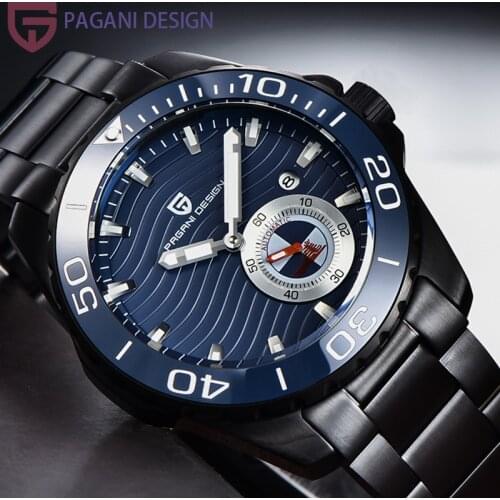 PAGANI DESIGN Mens Mechanical Automatic Watch 100M Waterproof Sapphire Crystal Stainless Steel Business Clock Relogio Masculino