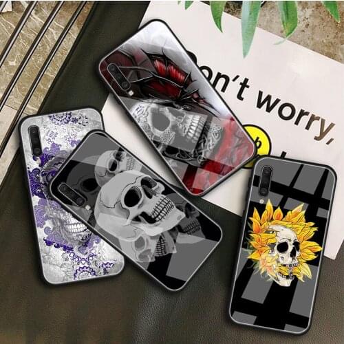 Skull Tempered Glass Case For Samsung Galaxy A 10S 10E 20S 20E 30S 40 50S 60 70 80 90 6 7 8 Shell