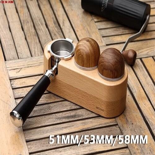 Walnut Tamping Coffee Filter Holder Espresso Machine Support Cushion Support Support Rack Coffee Rack Accessories 51mm/53mm/58mm