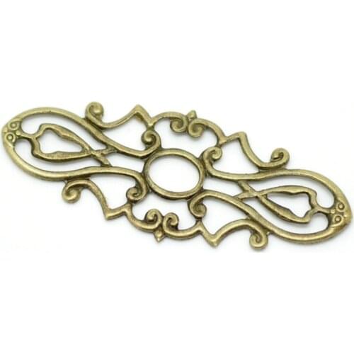 200PCs Doreen Box Vintage Filigree Wraps Connectors Embellishments Alloy Bronze Color For DIY Jewlelry Making Findings 3.8x1.5cm