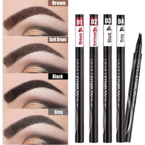 Dorpshipping Natural Eyebrow Pen Four-claw Eye Brow Tint Makeup Six Colors Eyebrow Pencil Brown Black Grey VIP Link