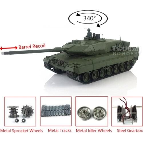 Heng Long 1/16 TK7.0 German RC Remote Control Tank Panzer Leopard2A6 Car 3889 IR Combat Metal Barrel Recoil Tracks TH19260-SMT4