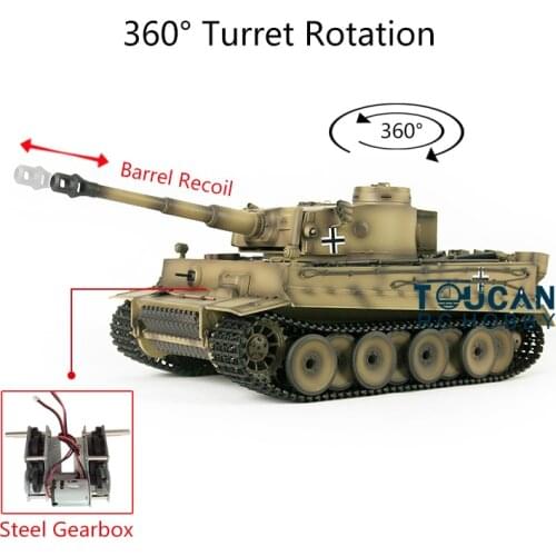 Heng Long 1/16 Scale TK7.0 Plastic Tiger I RC Tank 3818 Steel Gearbox Barrel Recoil TH17237