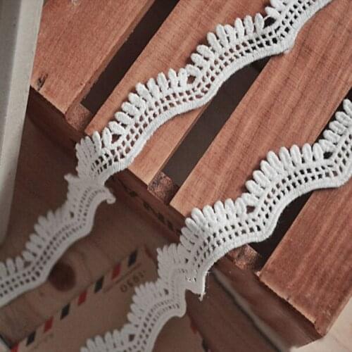 Cotton Lace Trim White or Black embroidered lace Trimming sewing accessories 2.2cm Width 3yards/Lot