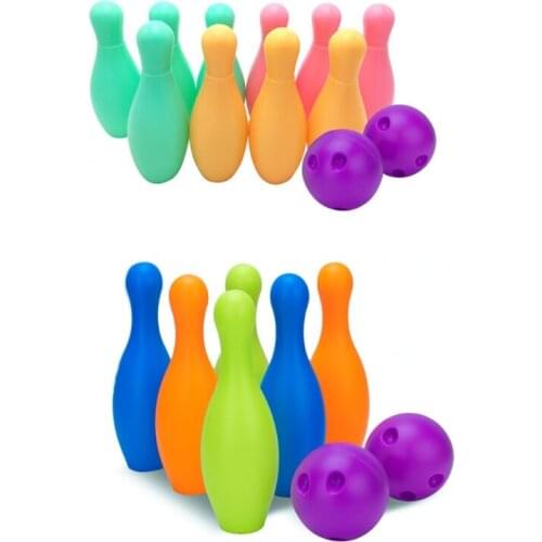 Small Plastic Bowling Pin Bowling Ball Set Fun Indoor Family Games Educational Toy Balls for Kids Boys Girls Entertainment G99D