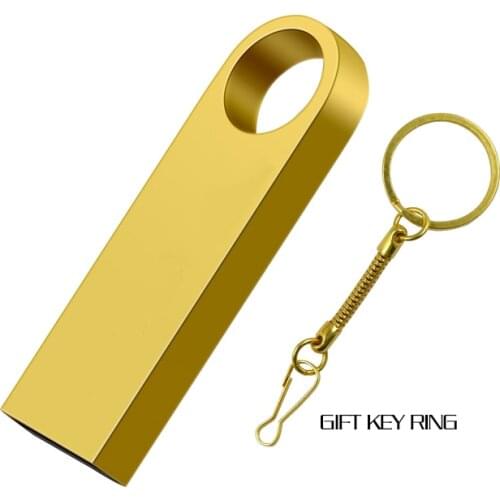 Metal usb flash drive 64GB 32GB 16GB 8GB 4GB pen drive pendrive флешка waterproof silver u disk memoria cel usb stick gift chain