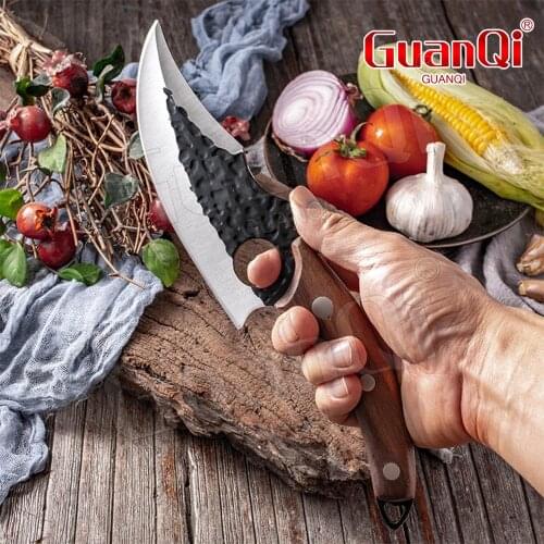 Meat Cleaver Butcher Knife Handmade Stainless Steel Kitchen Boning Knife Fishing Filleting Knife Outdoor Serbian Cooking Cutter