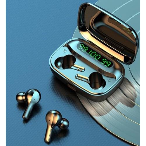 R3 Bluetooth5.0 Headphones Three LED Digital Display IP67 Waterproof In-ear earphone with Charging Compartment Accessories