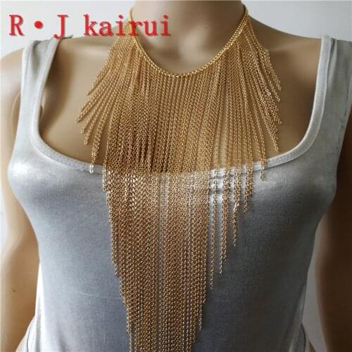 New RJRH23 Fashion Women Handmade Gold Neck Chains Jewelry Unique Layers Necklace Chains Top Costume Jewelry 3 Colors