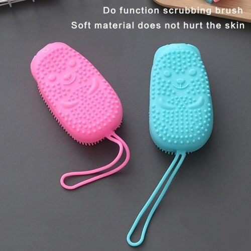 Exfoliating Silicone Body Scrubbers for Shower Foam Brush Double Sided Sponge