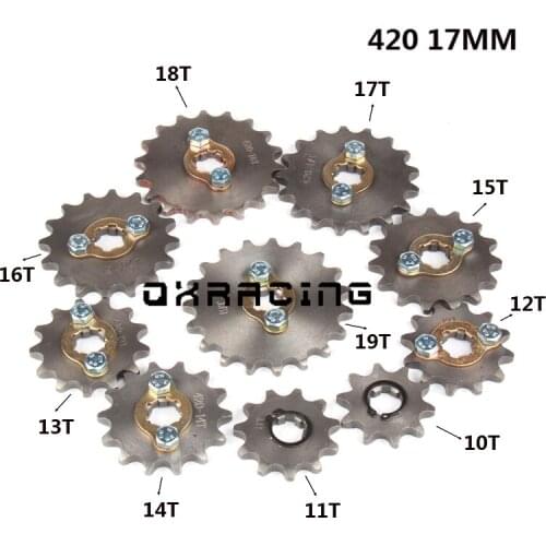 Front Engine 420 17mm 10-19T Teeth Chain Sprocket With Retainer Plate Locker for 50cc 70cc 90cc 110cc Scooter Motorcycle