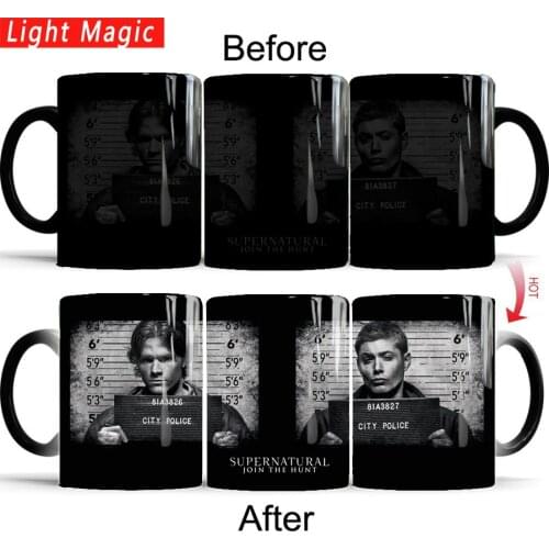 Drop shipping Supernatural Mug Color Changing Mugs 350ml coffee tea cup gift mug