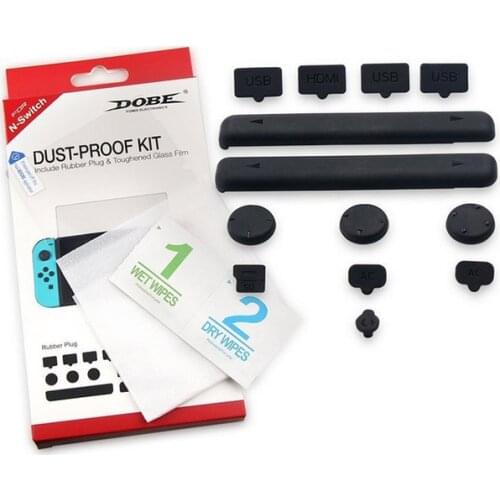 NS Dustproof Set Host Dust Plug Tempered Film Switch Protective Shell Cover Rocker Cap Headset for Nintendo Switch