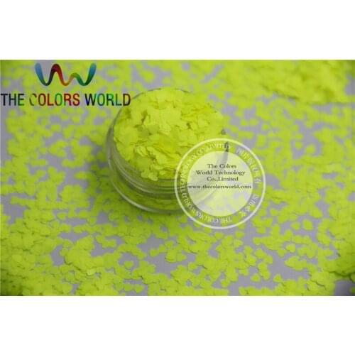 Solvent resistant - Neon Yellow Color heart-shaped Glitter Spangles for Nail Polish and Other DIY decoration 1Pack =50g