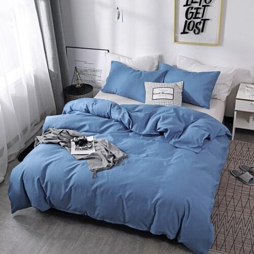 Luxury Duvet Cover with Pillowcases Blue Bedding Set Comforter Quilt Covers for Kids Adult Twin Queen King Size Soft Washable