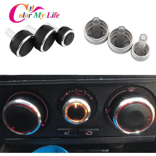 3Pcs Aluminum Alloy Air Conditioning Heat Control Switch Knob AC Knob for Volkswagen VW Lavida Passat B5 Bora Golf 4 Accessories