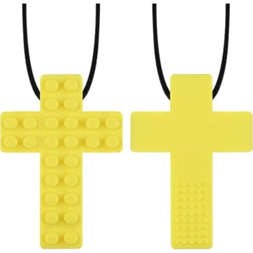 Sensory Chew Necklace Brick Kids Chewy Silicone Biting Teething To for Autism/ADHD/Teething Babies/Sensory/Oral Motor/Anxiety