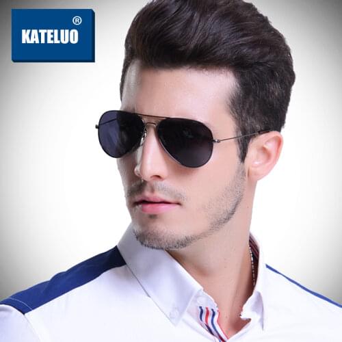 KATELUO Brand Polarized Mens Sunglasses Pilot Aluminum Male Classical Sun Glasses Male Eyewear Accessories For Men oculos K3025