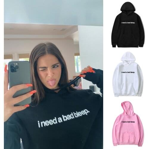 Addison Rae: I Need a Bad Bleep Hoodies Sweatshirts Women/men Harajuku Hoodie Loose Unisex Pullover Fashion Tops Casual Print