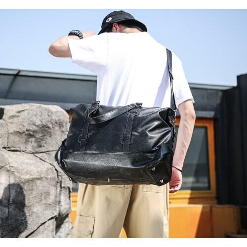 Large Capacity Pu Leather Men Handbags weekender travel bag organizer Shoulder Bag Man High Quality Men Bag duffle bag bolsa sac