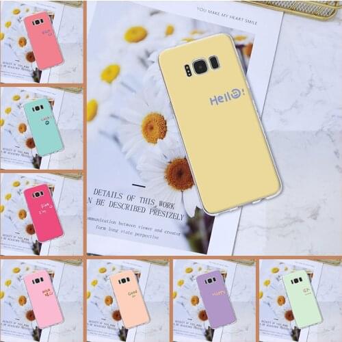 Back Cover For Samsung Galaxy S5 S6 S7 Edge S8 S9 Plus Soft Silicone Pink Quote Simple Luck Phone Case For Samsung Note 4 5 8 9