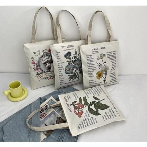 Art Style Women Shopping Bags Casual Canvas Handbags Ladies Shoulder Bag Large Capacity Tote Female Top-handle Bags