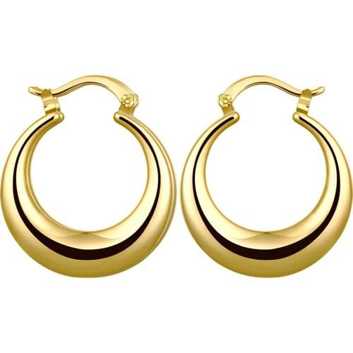 2020 Hot Sale Gold Color Round Hoop Earrings Woman Fashion Party Jewelry Birthday Gift Top Quality Drop Shipping New Arrival