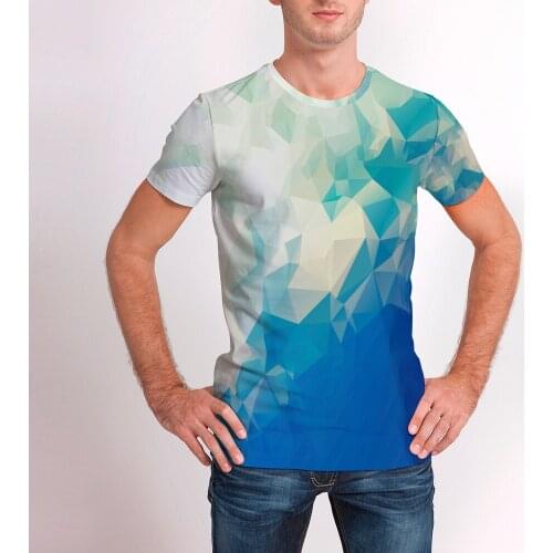 2021 New Short Sleeve Mens 3D T-shirt lattice Print Top Loose Casual Streetwear Plus Size Mens colorful personality T-Shirt
