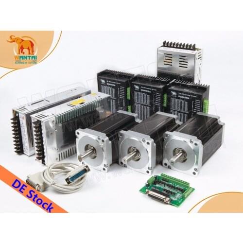 EU&USA NO tariff! 3 Axis Wantmotor Nema34 stepper Motor 85BYGH450C-012B Dual Shaft 1600oz+Driver DQ860MA 7.8A 80V 256Micro
