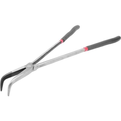 400mm/16in Extra Long Handle Nose Pliers 90 Degree Angled Jaws Curved Nose Repair Tools
