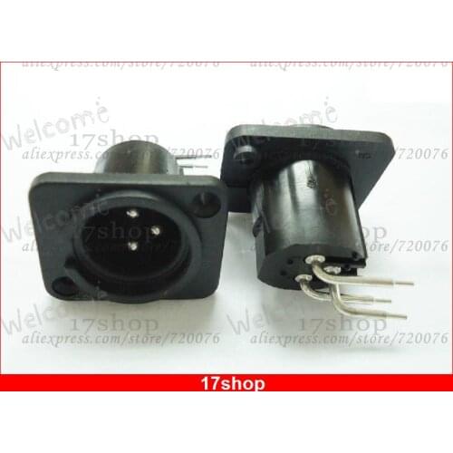 5 pcsx 3-Pin Right Angle XLR socket Male Panel Chassis for Microphone guitar charger